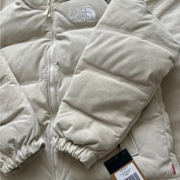 NWT Supreme The North Face Suede Nuptse Jacket Stone - Picture 4 of 11